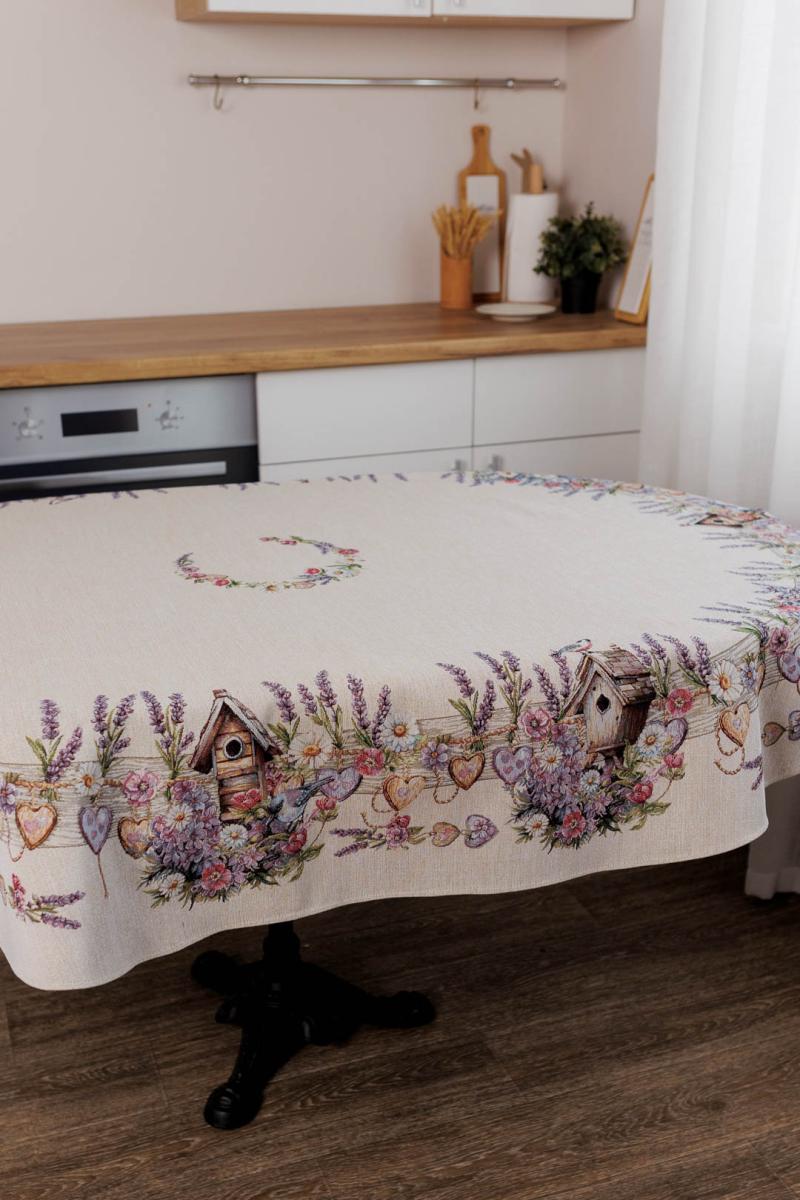 Lavender Fields Oval Tablecloth