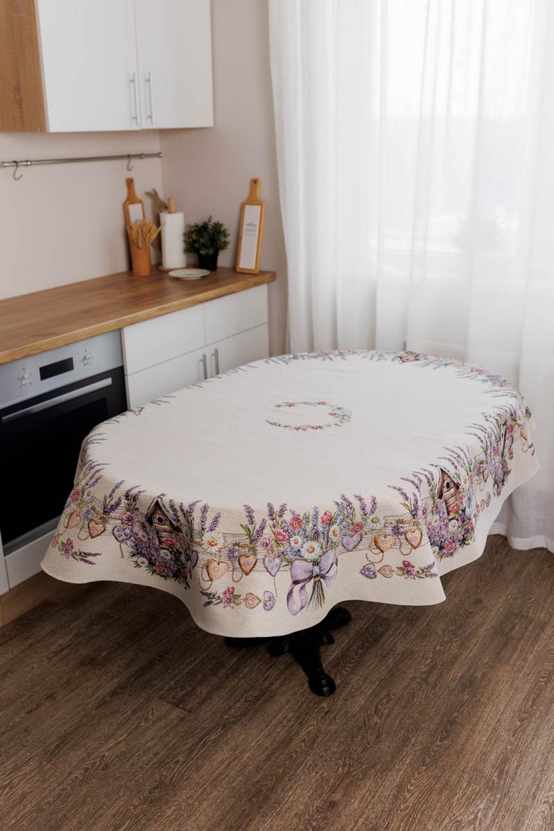 Lavender Fields Oval Tablecloth