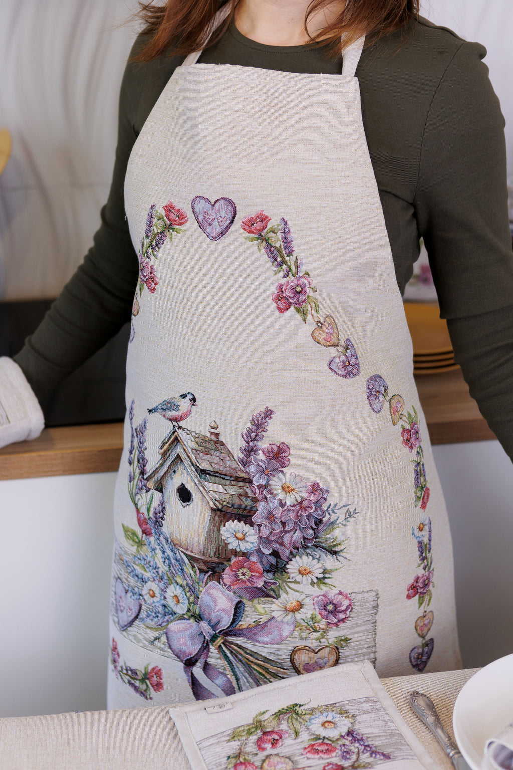Kitchen Set Lavender Mitt+Potholder+Apron