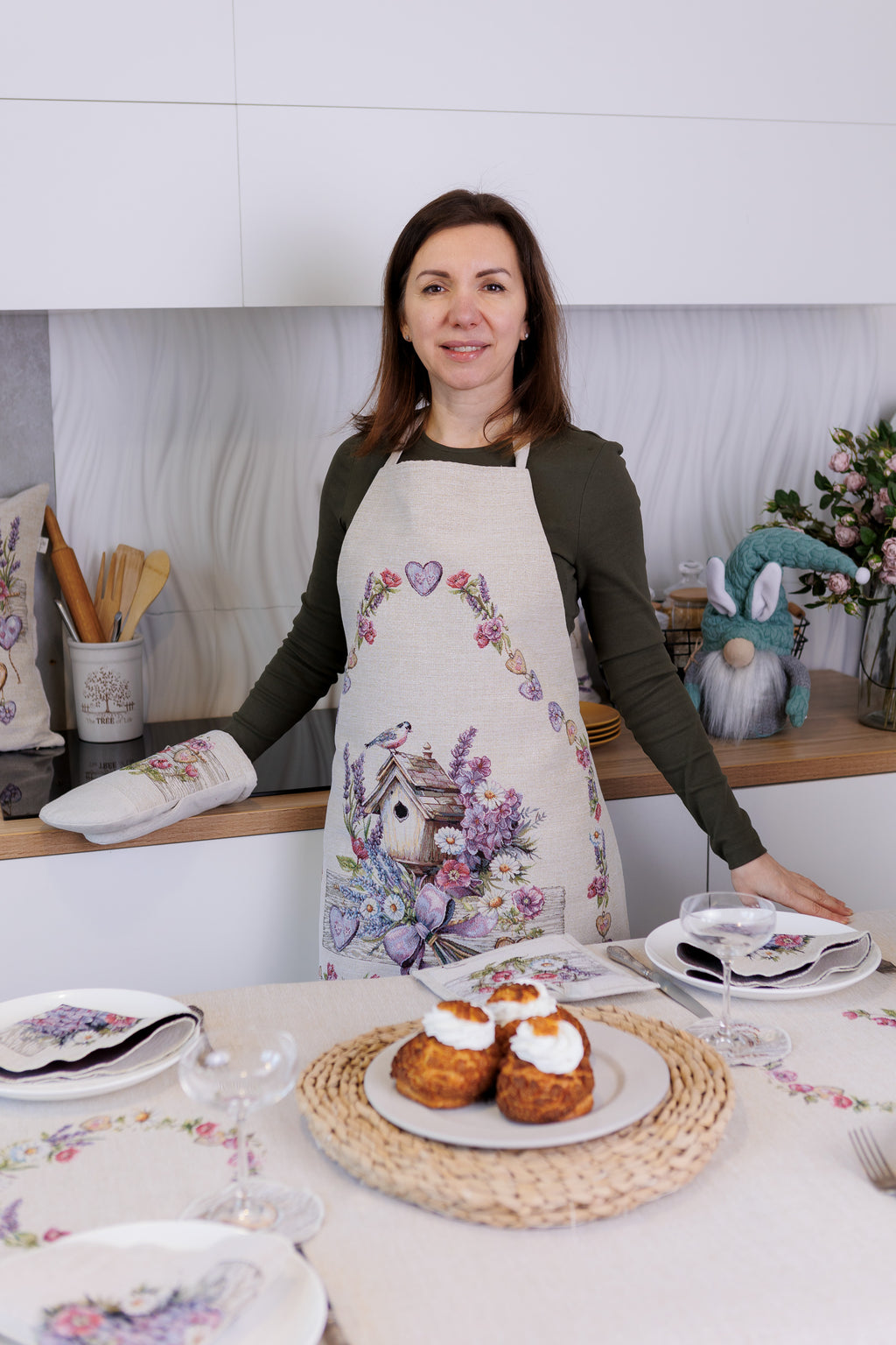 Kitchen Set Lavender Mitt+Potholder+Apron