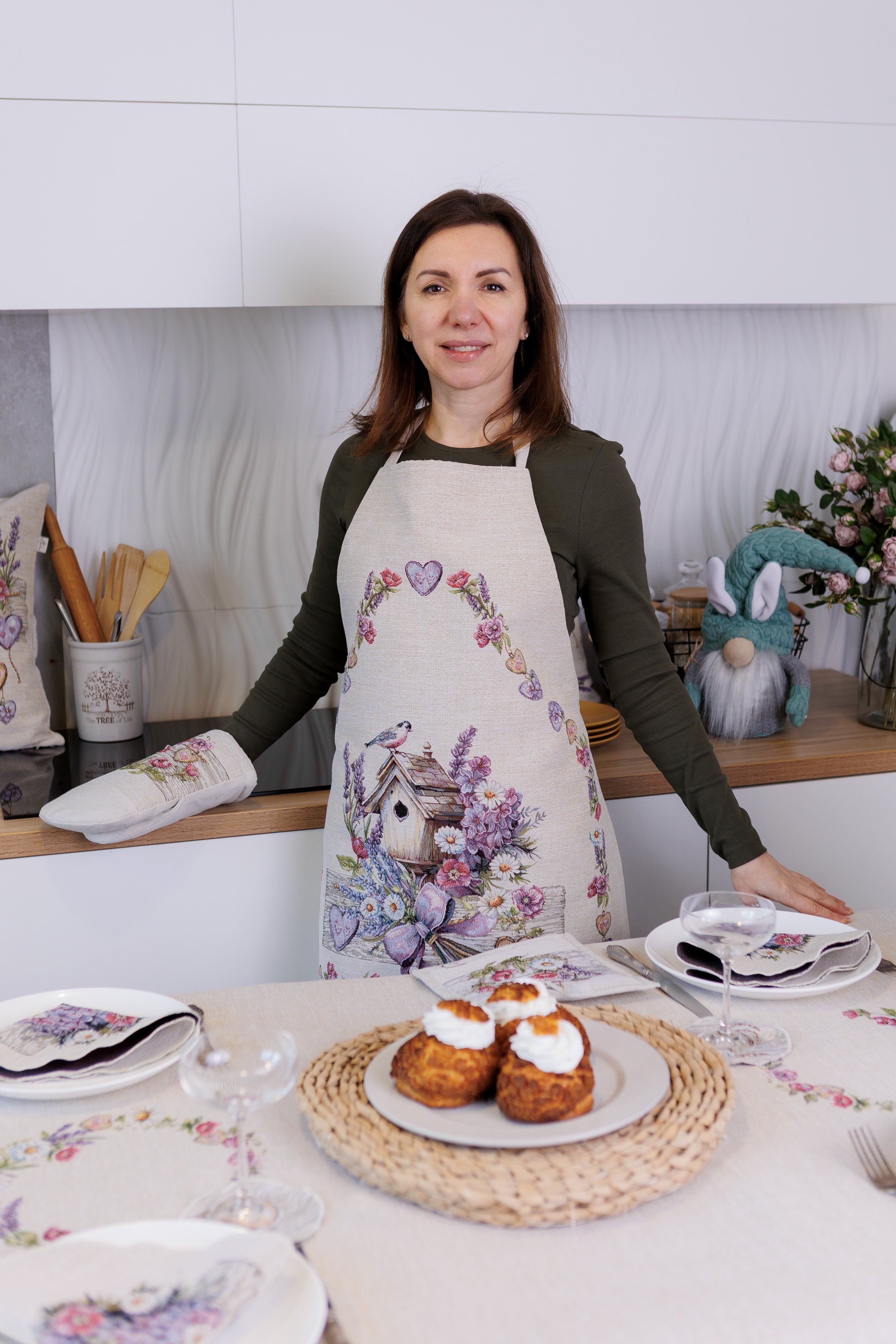 Kitchen Set Lavender Mitt+Potholder+Apron