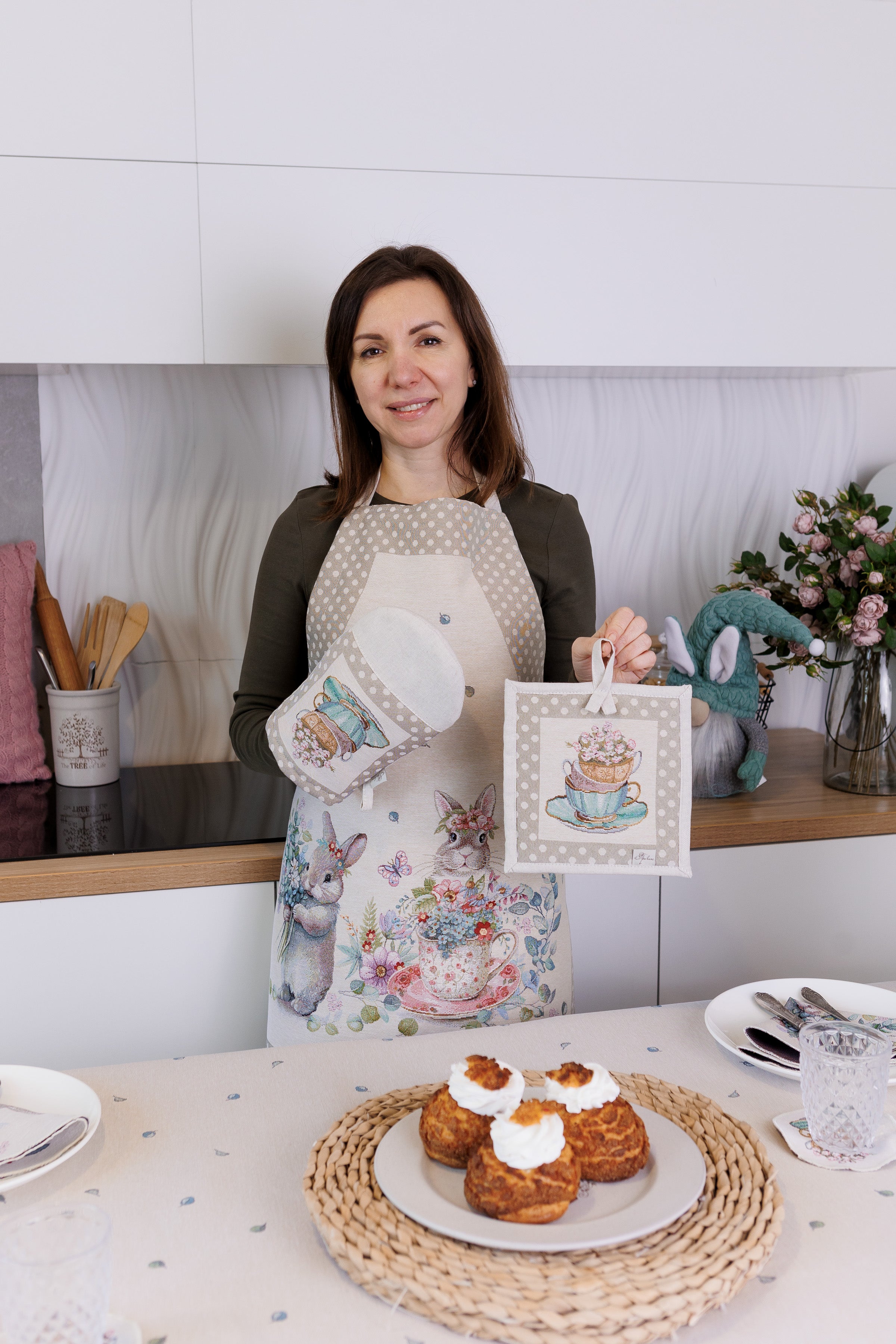 Kitchen Set Charm Mitt+Potholder+Apron