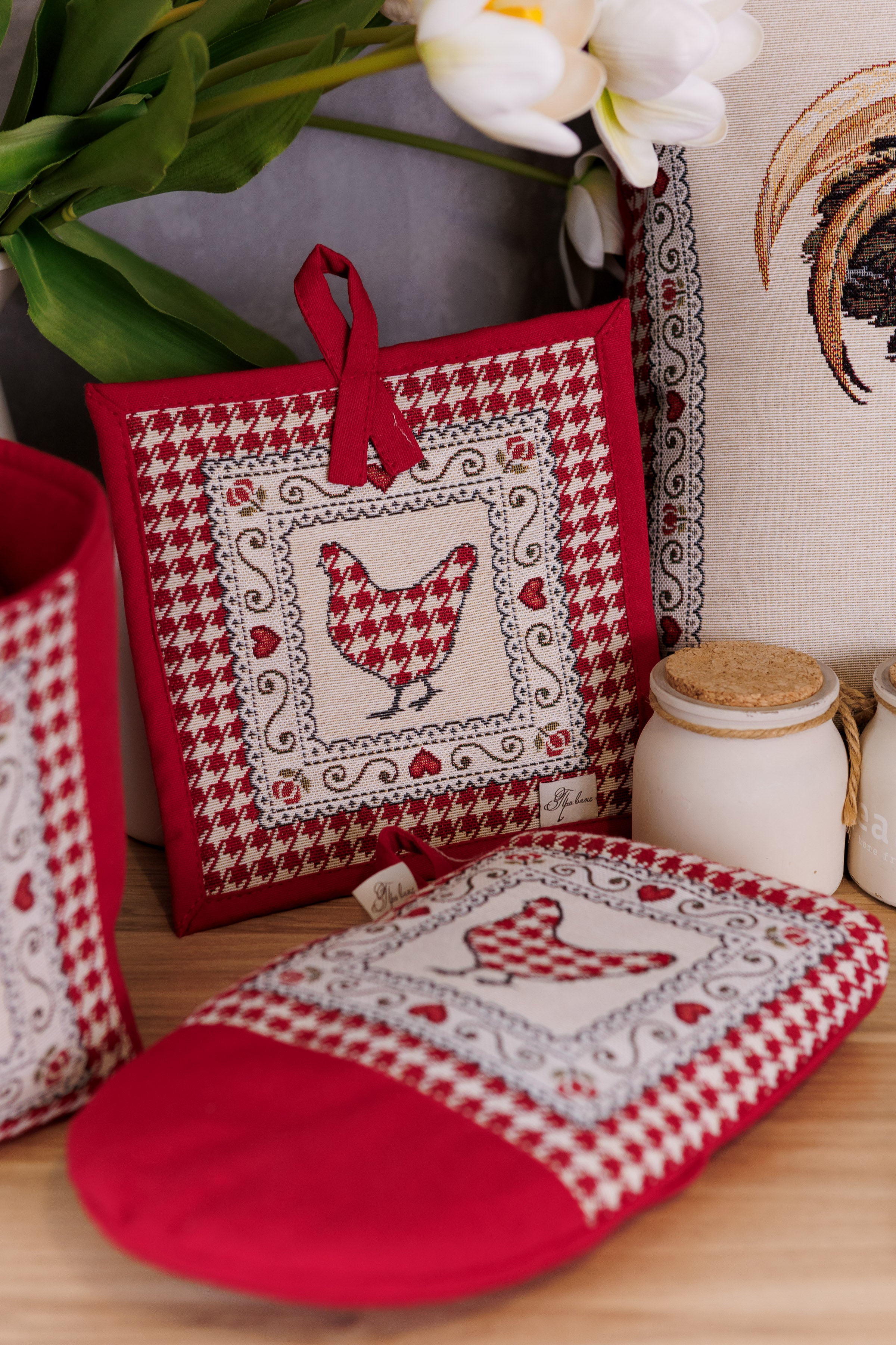Kitchen Set Heritage Mitt+Potholder+Apron