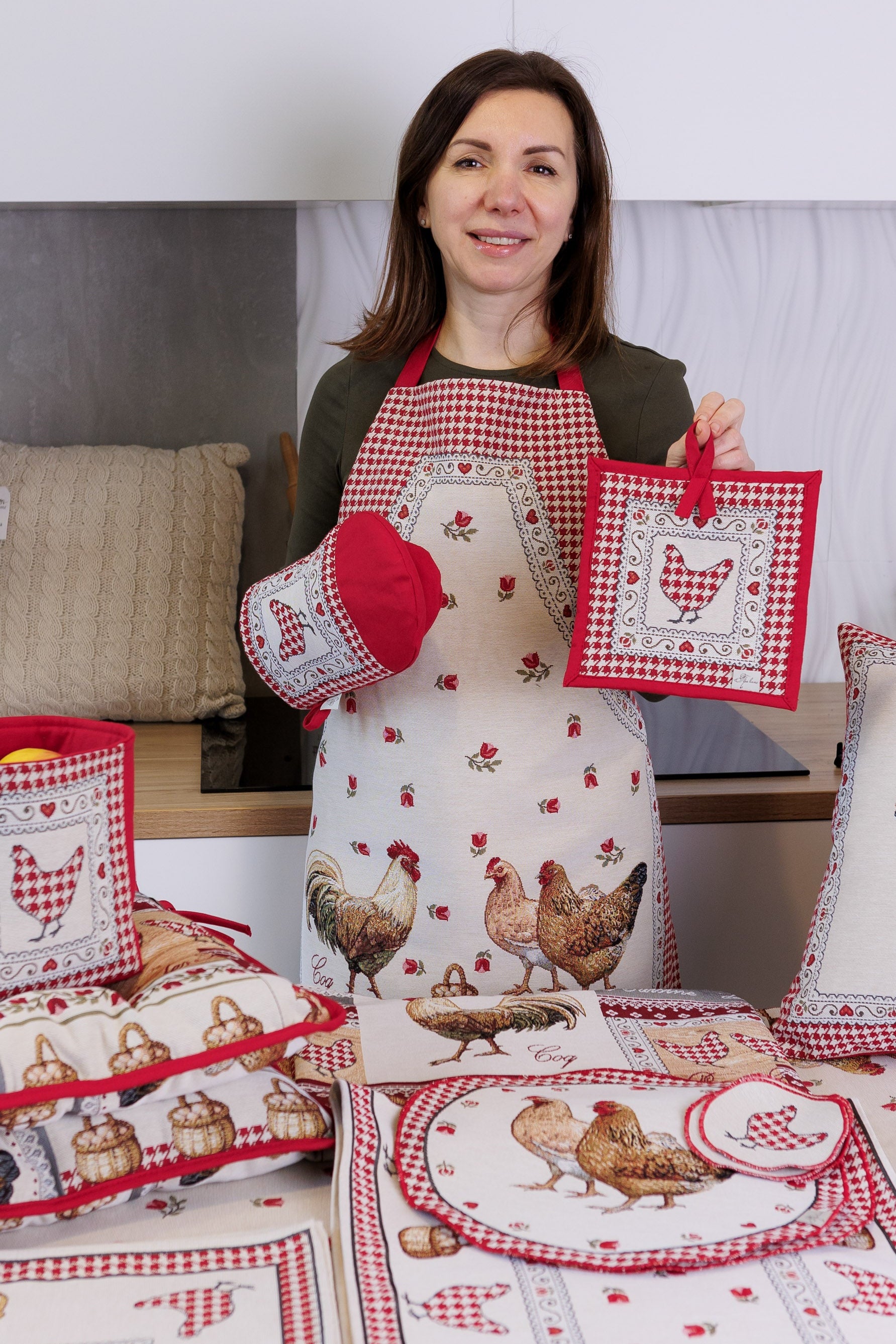 Kitchen Set Heritage Mitt+Potholder+Apron