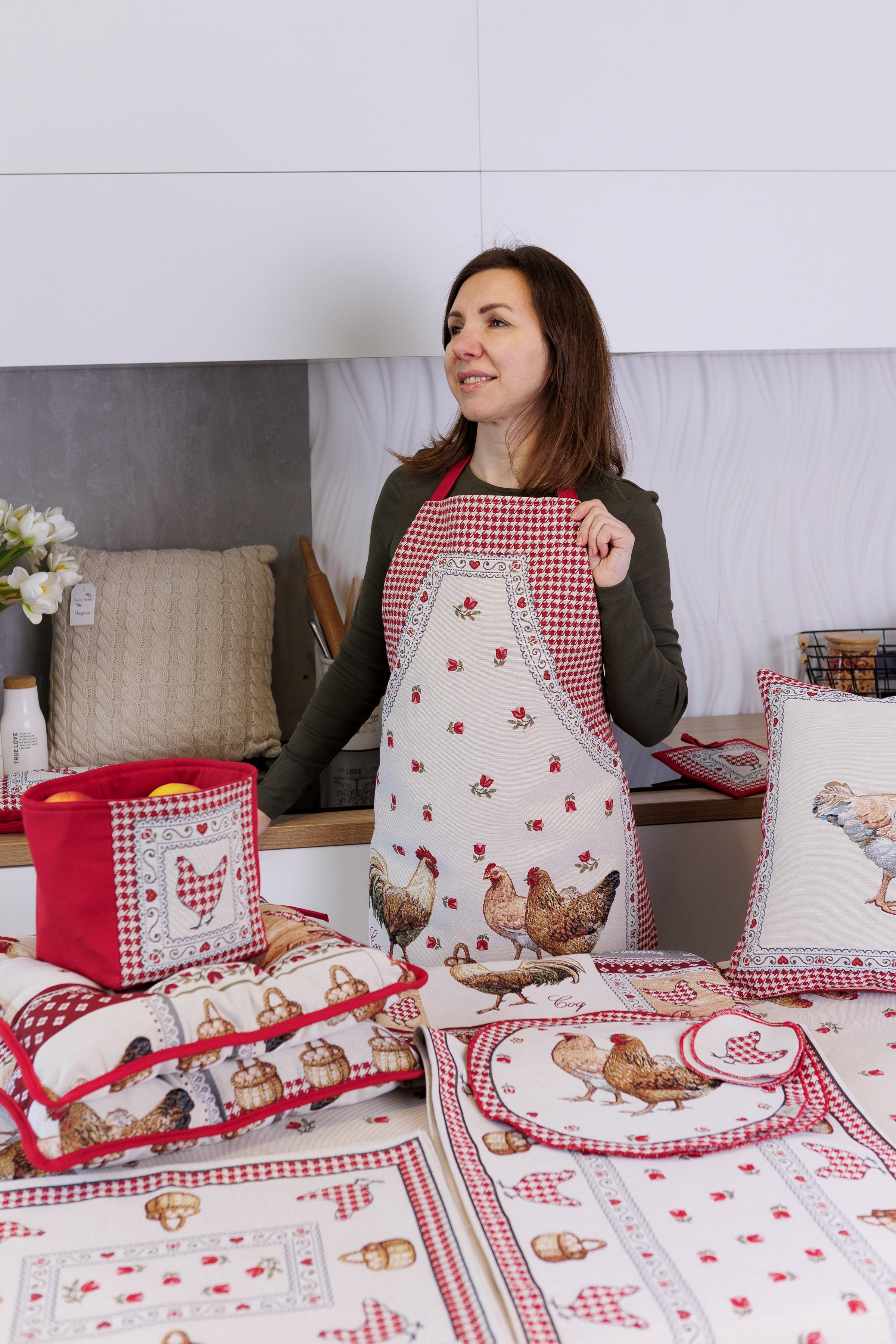 Kitchen Set Heritage Mitt+Potholder+Apron